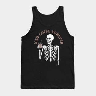 Iced coffee forever lover coffee addict Funny tired exhausted zombie Tank Top